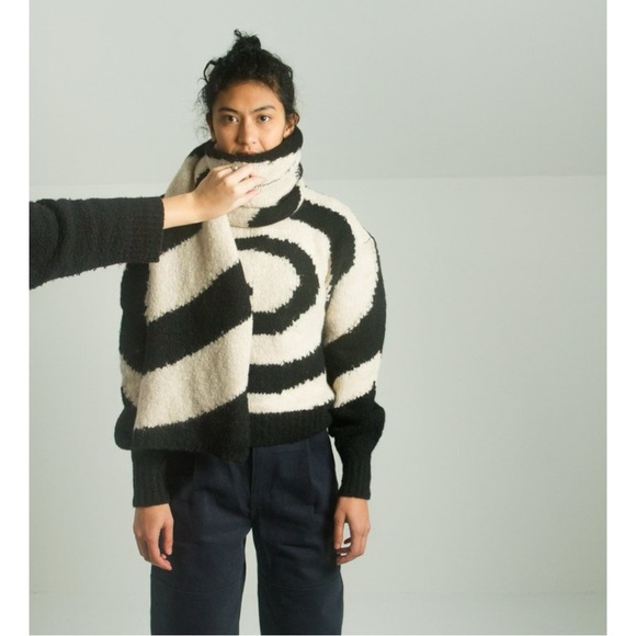 Paloma Wool Twister Pullover - Black White Wool Alpaca Swirl Knit Sweater sz S - Picture 11 of 12